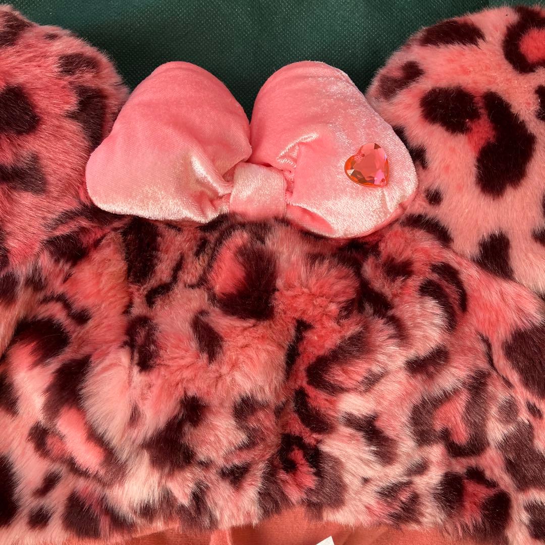 ディズニー　ミニー　ファンキャップ　ヒョウ柄　ハート型　ビジュー　ピンク　人気色