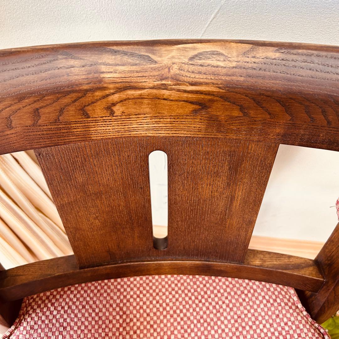 【極美品】ニトリ ヤマトチェア 布張り 天然木 回転式 ダイニング