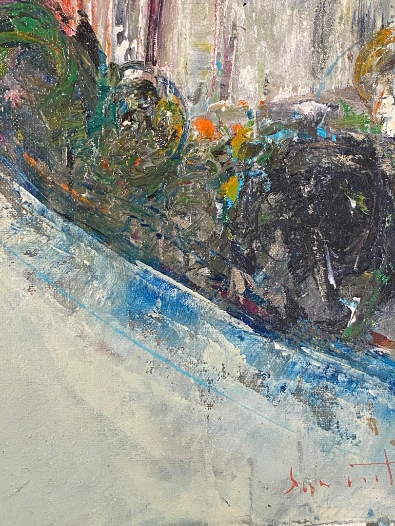 「真作」住田昭「PARIS」風景画　油彩画　額装　サイン有り　F6号