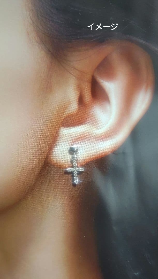 pt900 ダイヤモンド クロス型ピアス 0.20ct