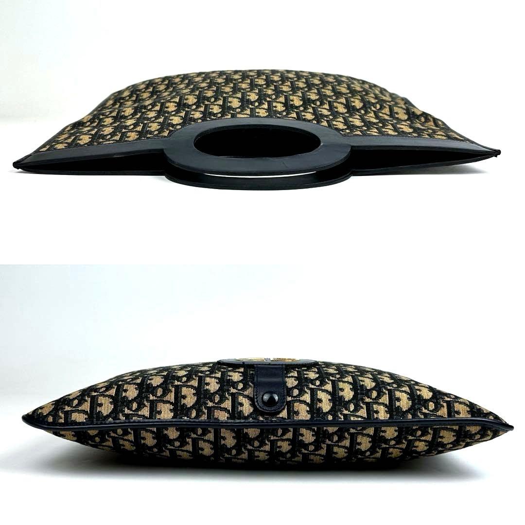 【美品】ディオール　ハンドバッグ　2way　トロッター　総柄　キャンバス　レザー