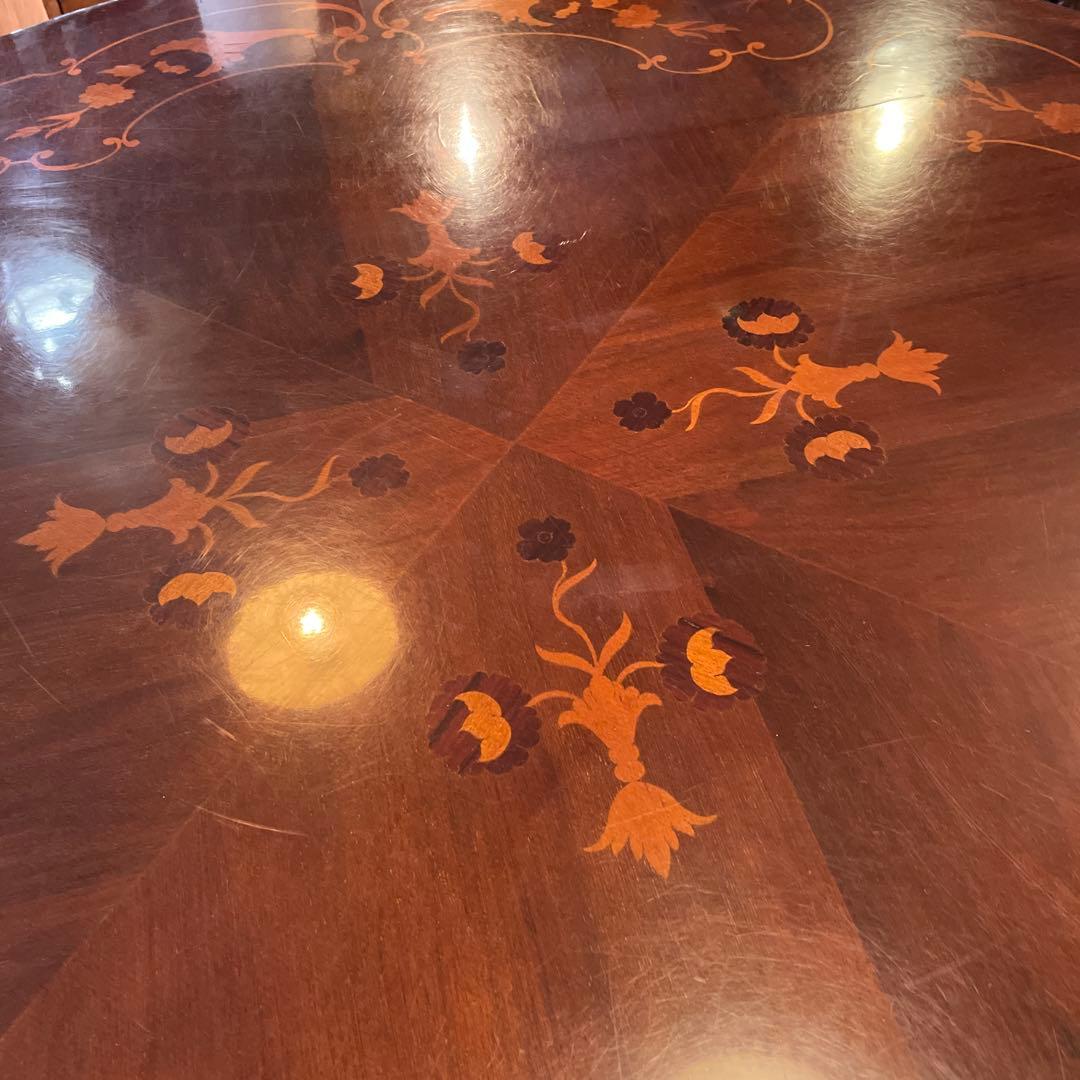 最終お値下げ‼︎ イタリア製・象嵌模様・ 丸テーブル