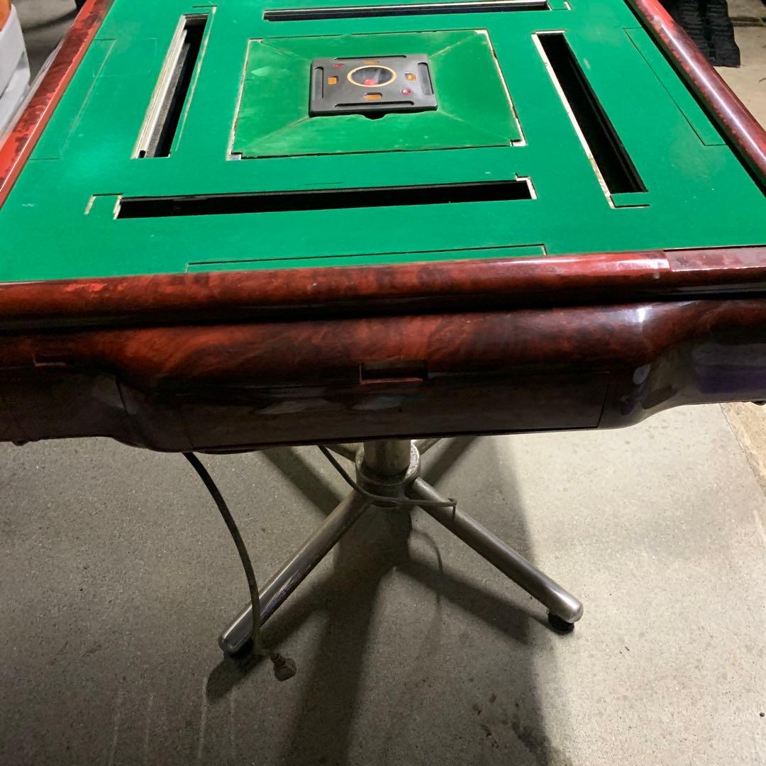 麻雀卓 緑色 回転式 木製 標準サイズ ジャンク