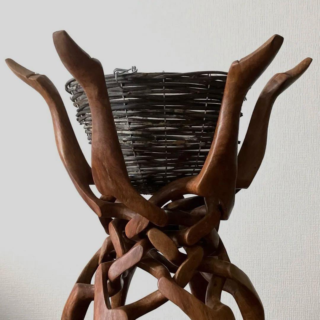 希少◎花台bird 木彫り