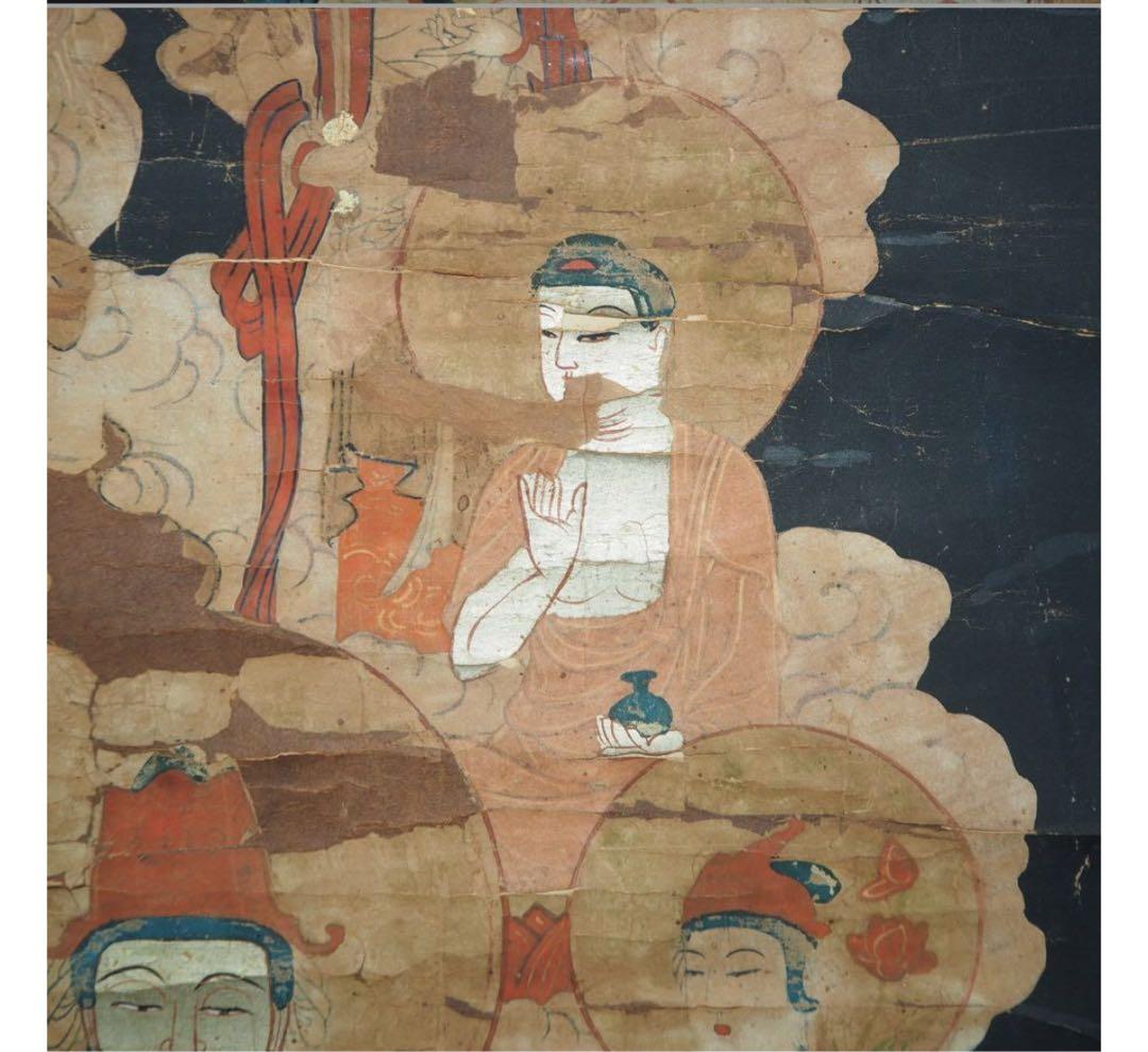 送料無料　古仏画　密蔵院住職『桜井弘夫』蔵　江戸時代　紙本肉筆　仏教美術