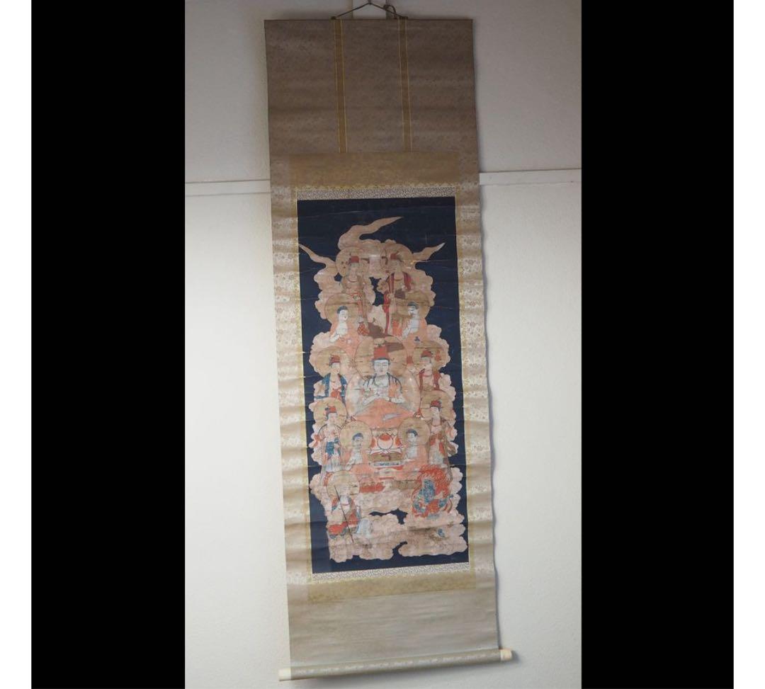 送料無料　古仏画　密蔵院住職『桜井弘夫』蔵　江戸時代　紙本肉筆　仏教美術