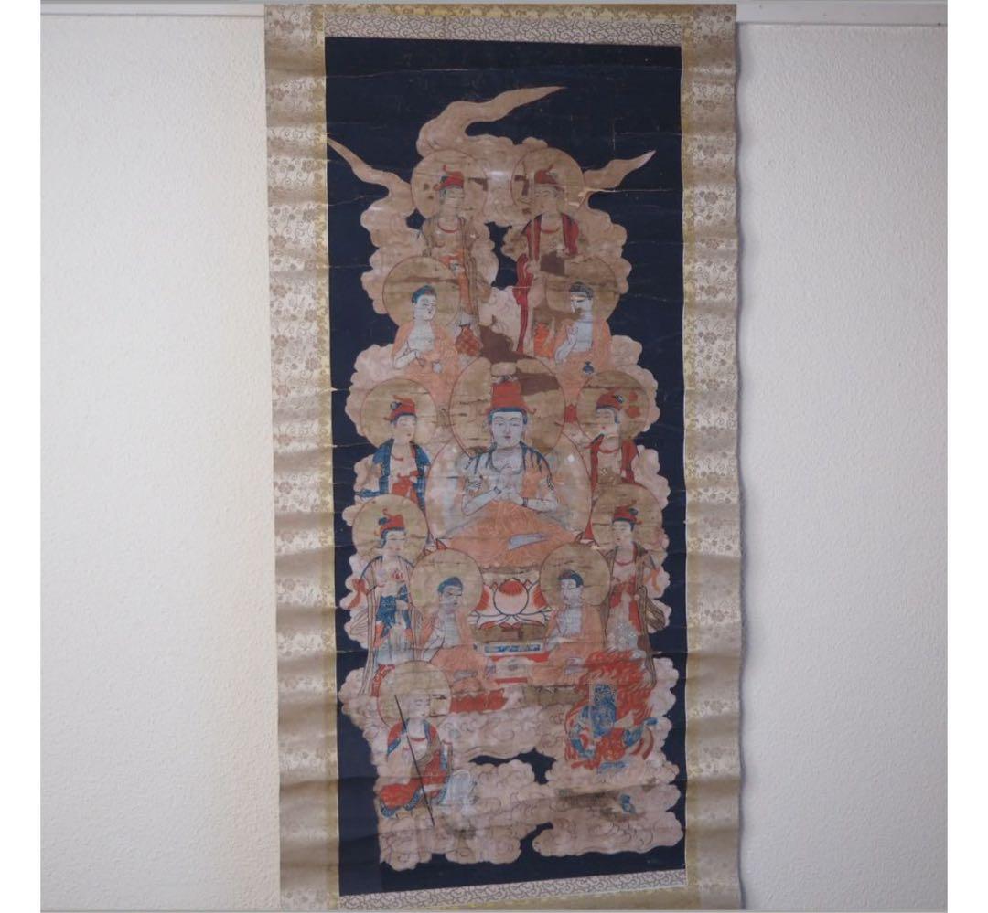 送料無料　古仏画　密蔵院住職『桜井弘夫』蔵　江戸時代　紙本肉筆　仏教美術