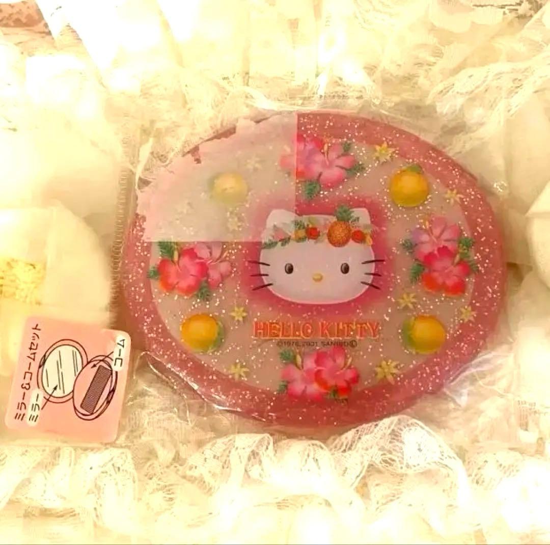 レア‼️南国トロピカルフルーツキティ ミラー付きコーム ラメ入り