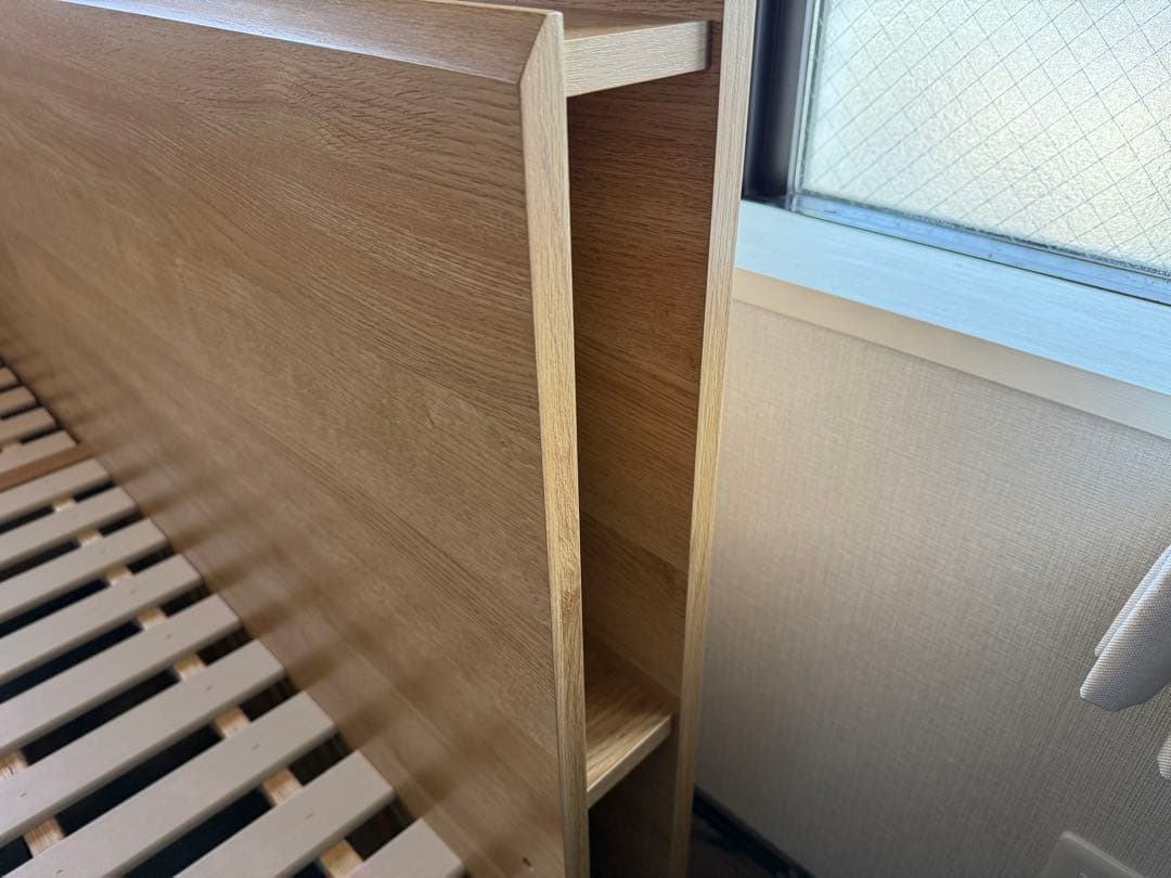 木製シングルベッドフレーム 収納付き　ニトリ