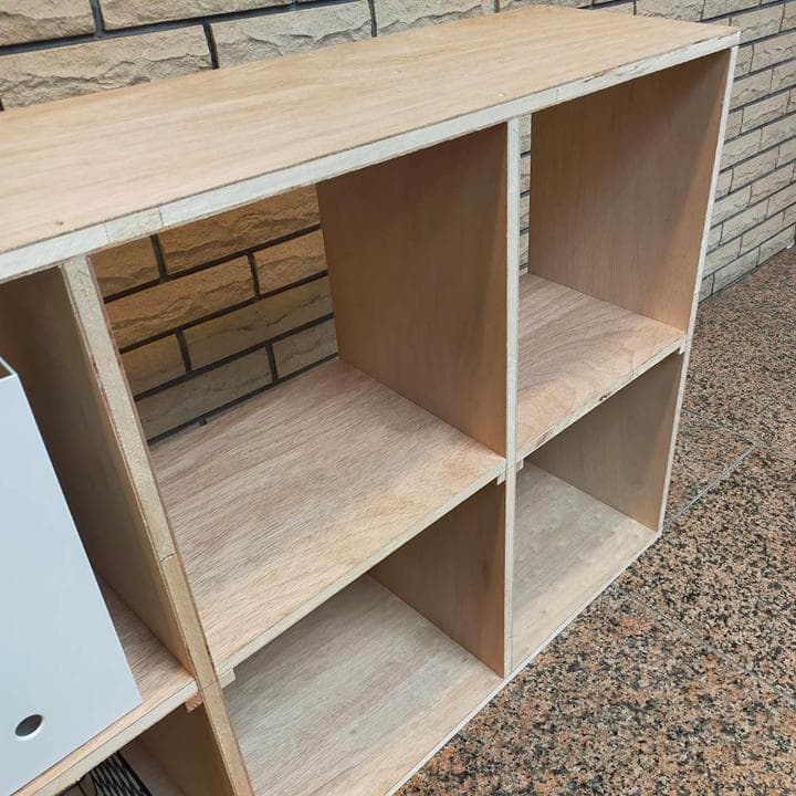 組立有 送料込 無塗装 ハンドメイド 木製 スタッキング シェルフ 本棚 収納棚