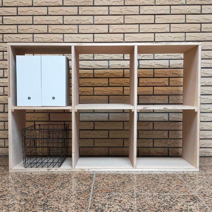 組立有 送料込 無塗装 ハンドメイド 木製 スタッキング シェルフ 本棚 収納棚