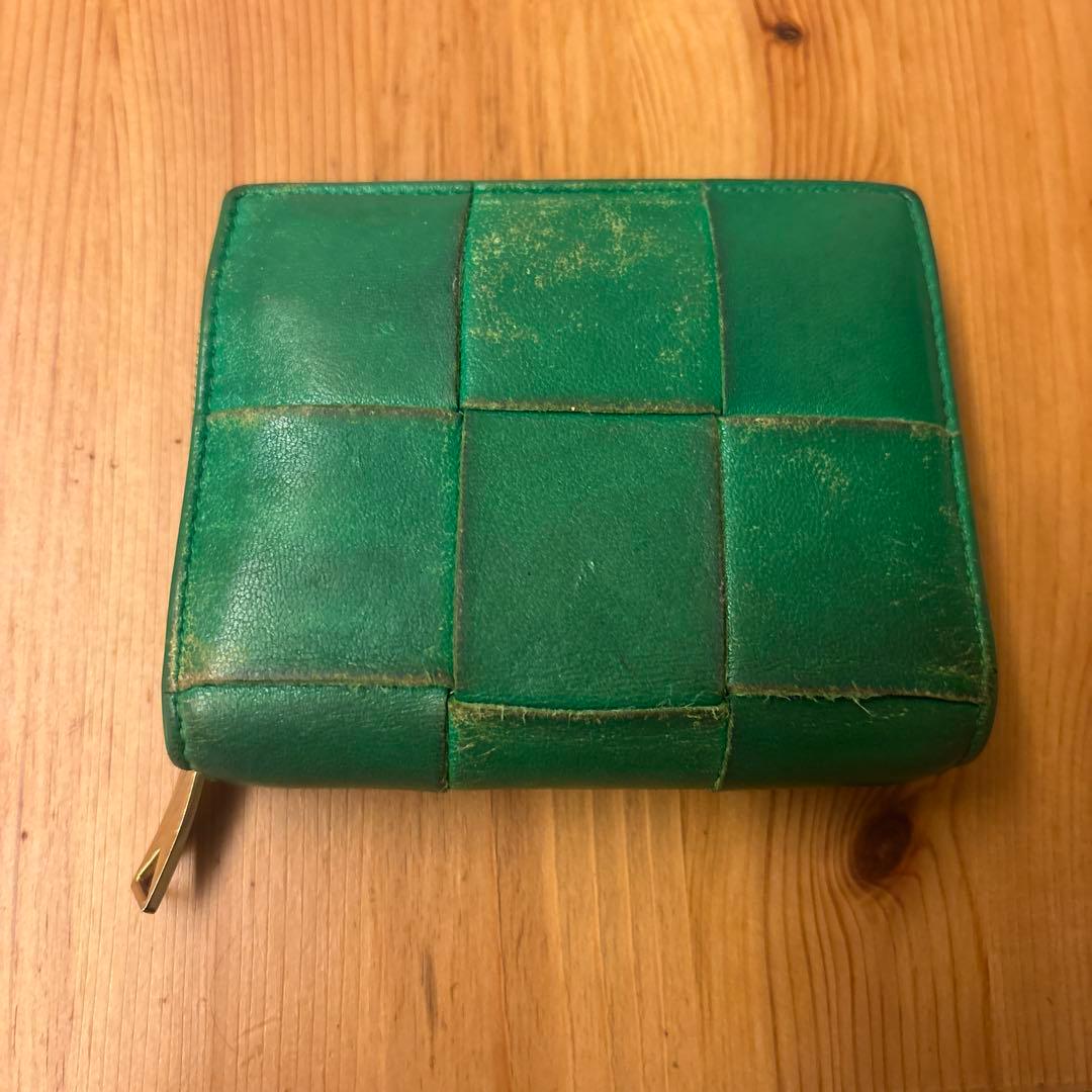BOTTEGA VENETA 緑色 二つ折り財布