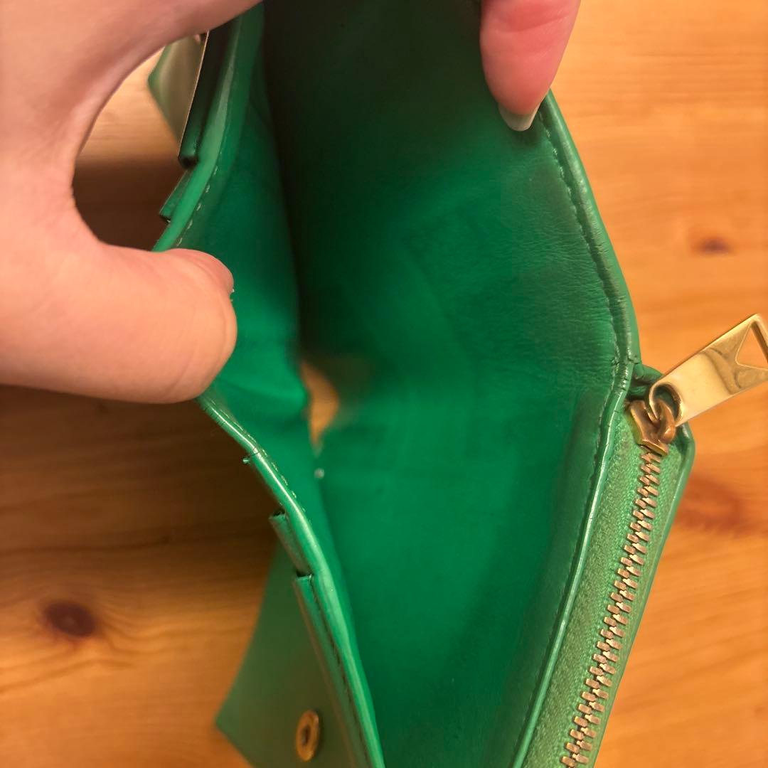 BOTTEGA VENETA 緑色 二つ折り財布