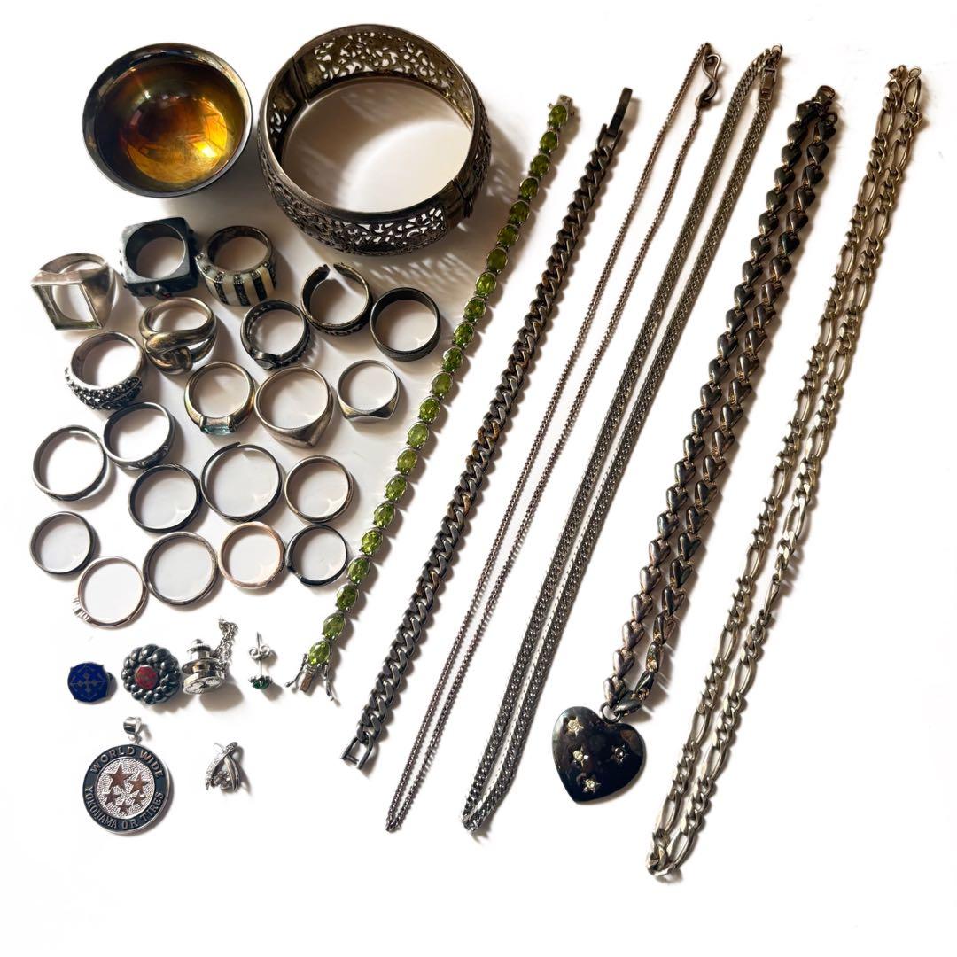 ゴ*ス様 遺品整理 SV シルバー アクセサリー ネックレス リング ブレス ま