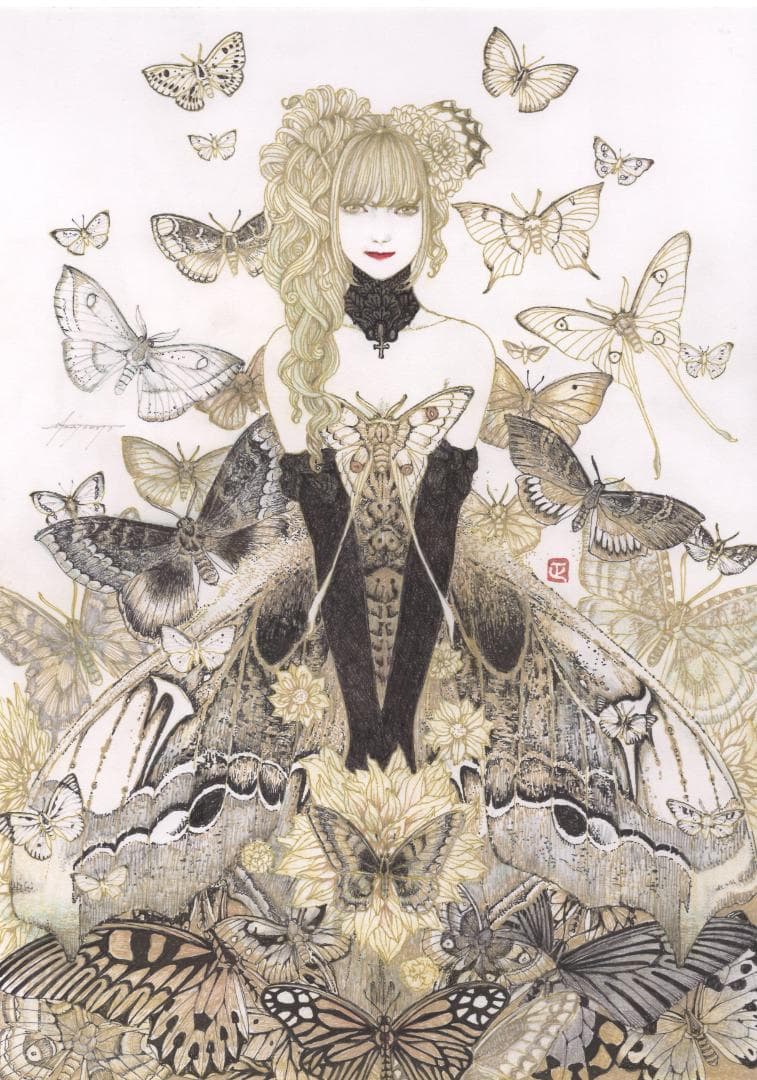 絵画 Moth Girl #004