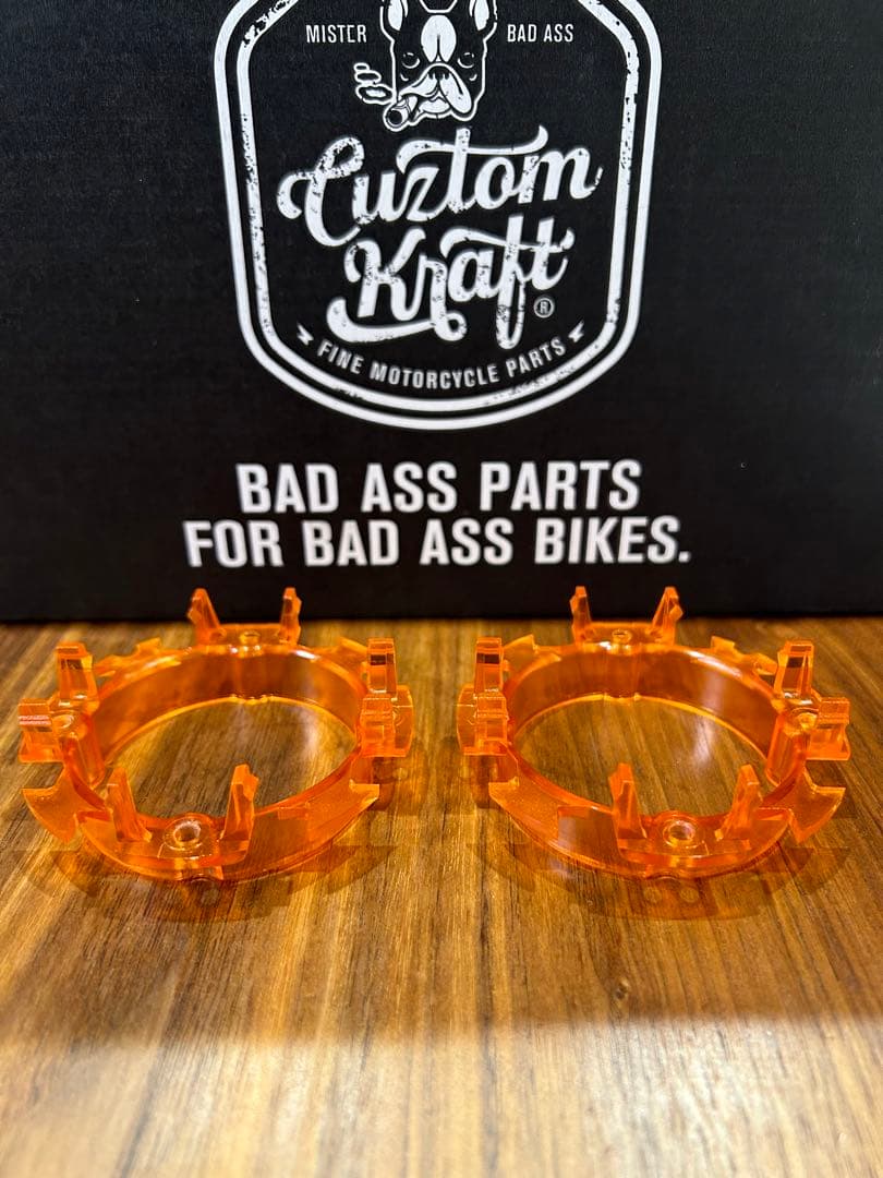 ビッグバーナーレンズセットオレンジ クローム　ウィンカー　ハーレー　チョロ