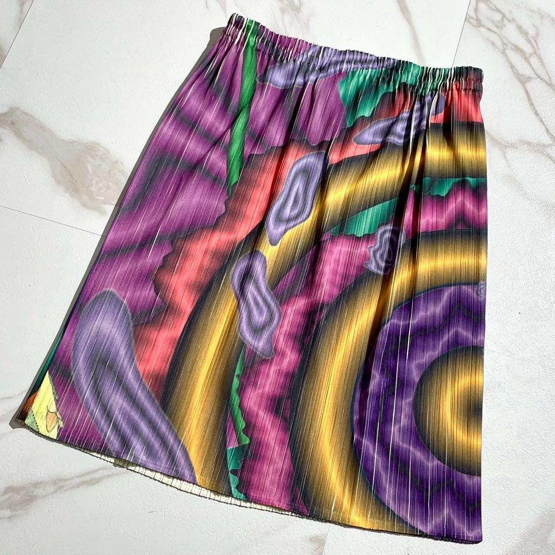 極美品 初期 95年✨PLEATS PLEASE 横尾忠則 転写プリーツスカート