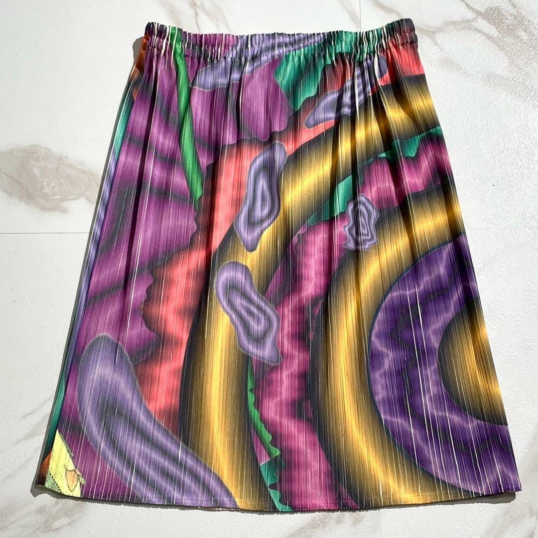 極美品 初期 95年✨PLEATS PLEASE 横尾忠則 転写プリーツスカート