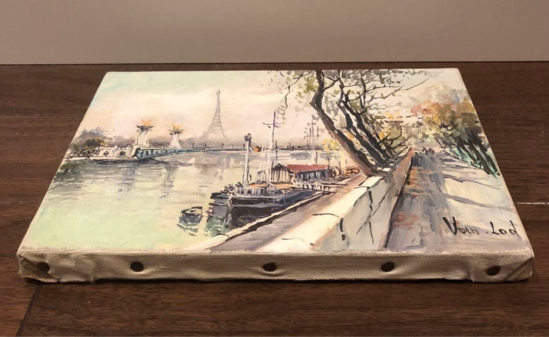 Van Lod ヴァン・ロッド　油彩画 パリの風景 エッフェル塔　サイン入り