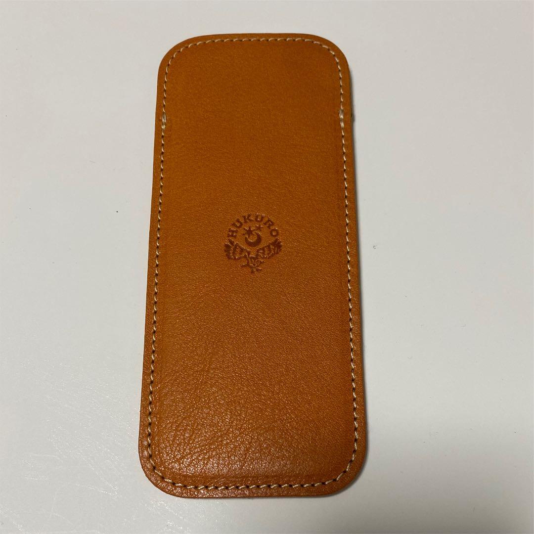 HUKURO ペンケース 革 ペン入れ 日本製 ブラウン