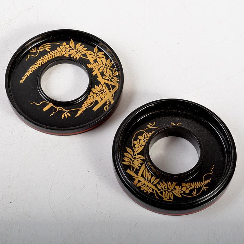 茶道具　中村湖彩作　玄々斎好写　藤蒔絵　掛絡香合　共箱　V　5914