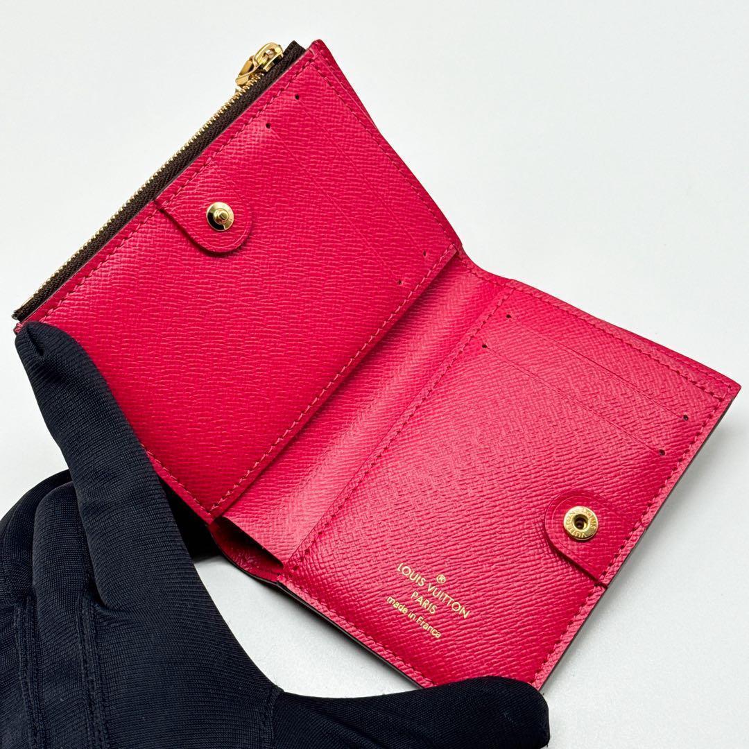 ルイヴィトン モノグラム ポルトフォイユ リサ ピンク 折り財布 ケース