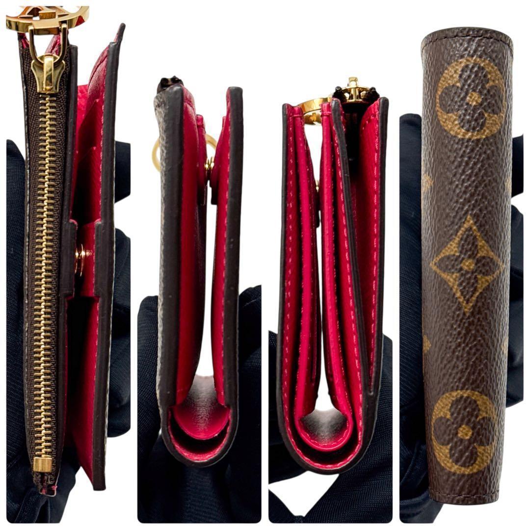 ルイヴィトン モノグラム ポルトフォイユ リサ ピンク 折り財布 ケース