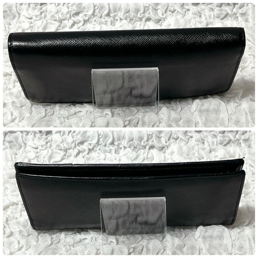 美品✨近年 PRADA 長財布　二つ折り　サフィアーノレザー　ウォレット　黒