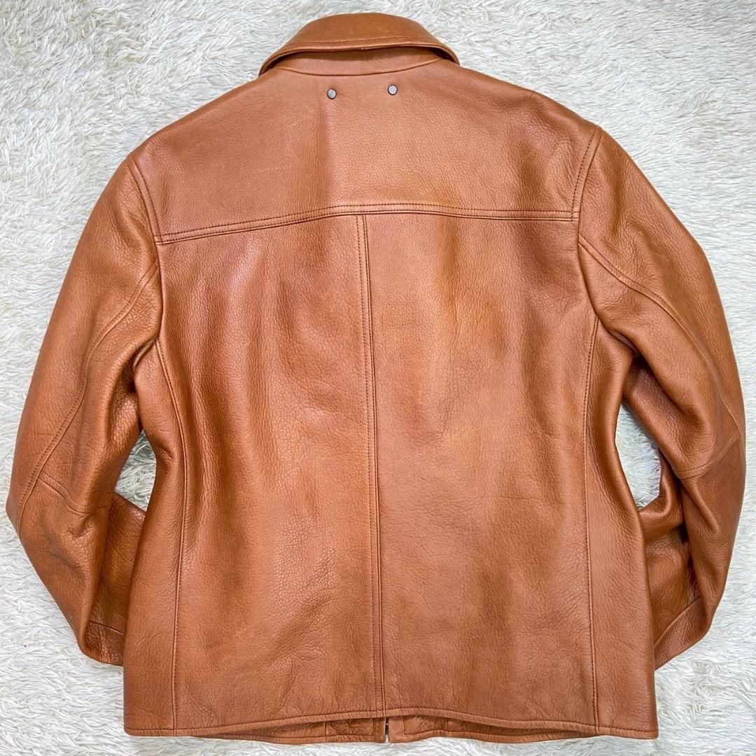 【高級】COACH コーチ レザージャケット シングル 牛革 カウレザー シボ革