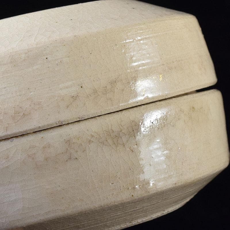 茶道具　大樋焼　大樋年朗作　白釉香合　今日庵鵬雲斎好　極め箱　V　7299