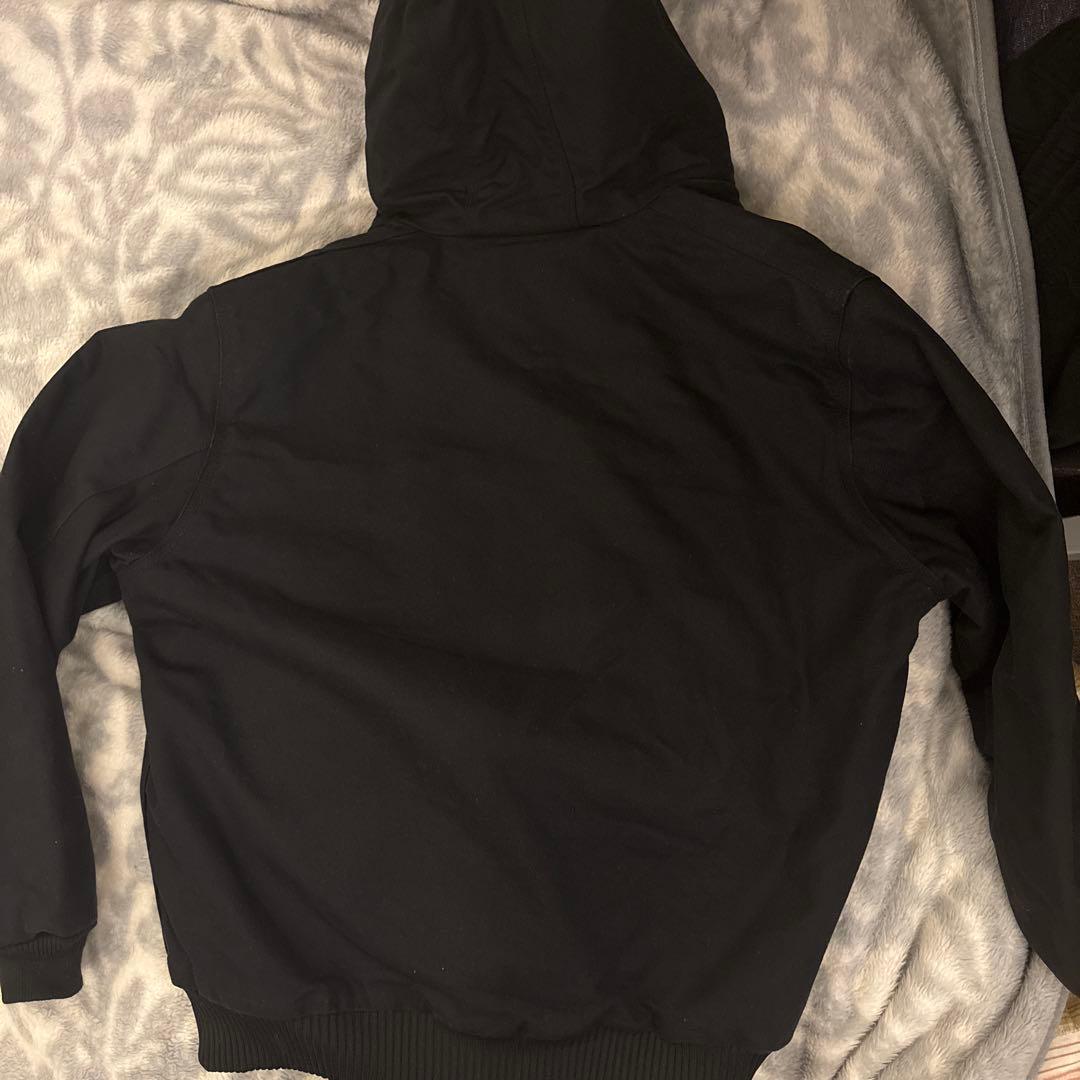 カーハート ダックキルティングフードジャケットアクティブジャケット　ブラック