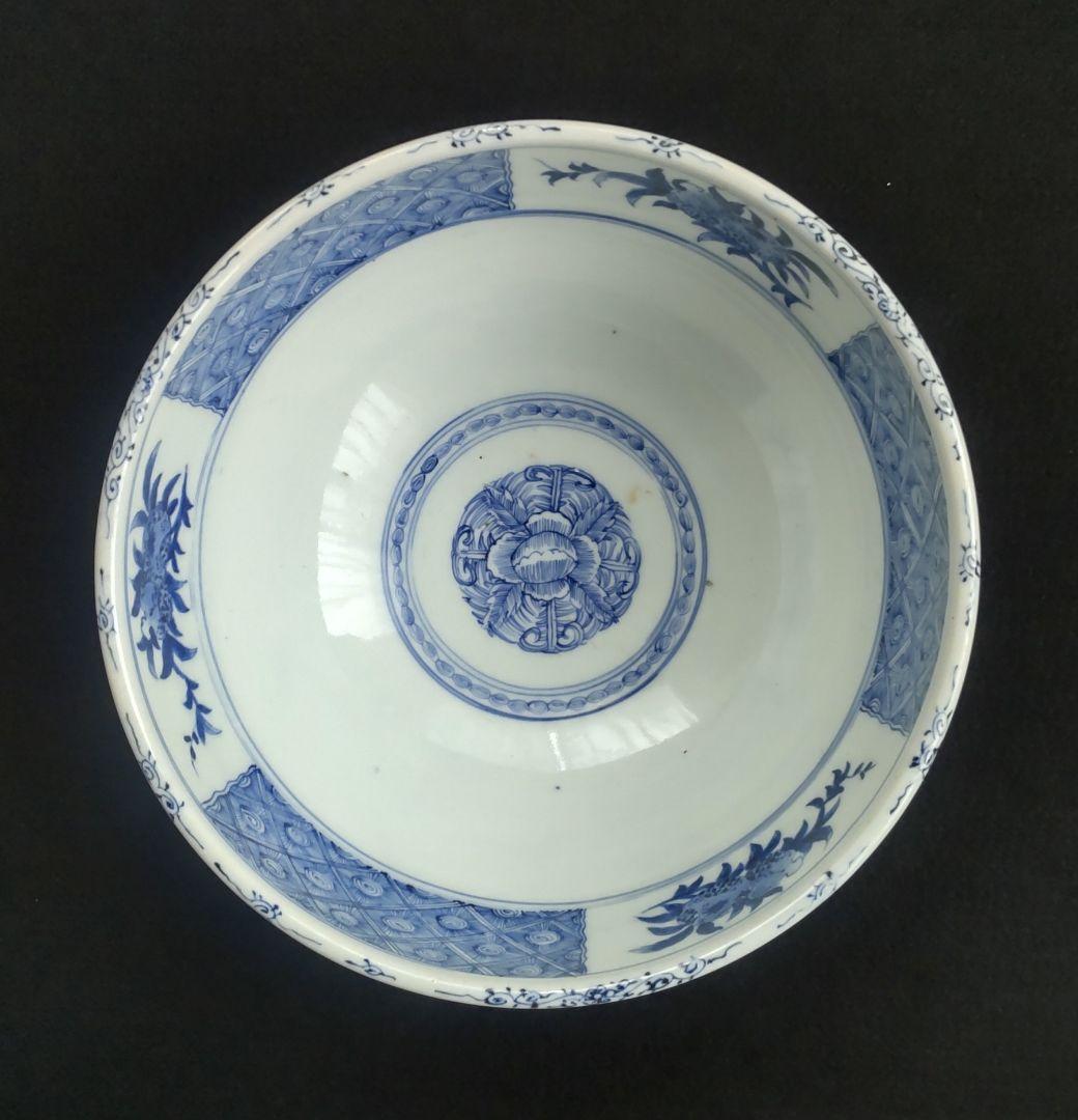 古伊万里　染付　大鉢　線描き