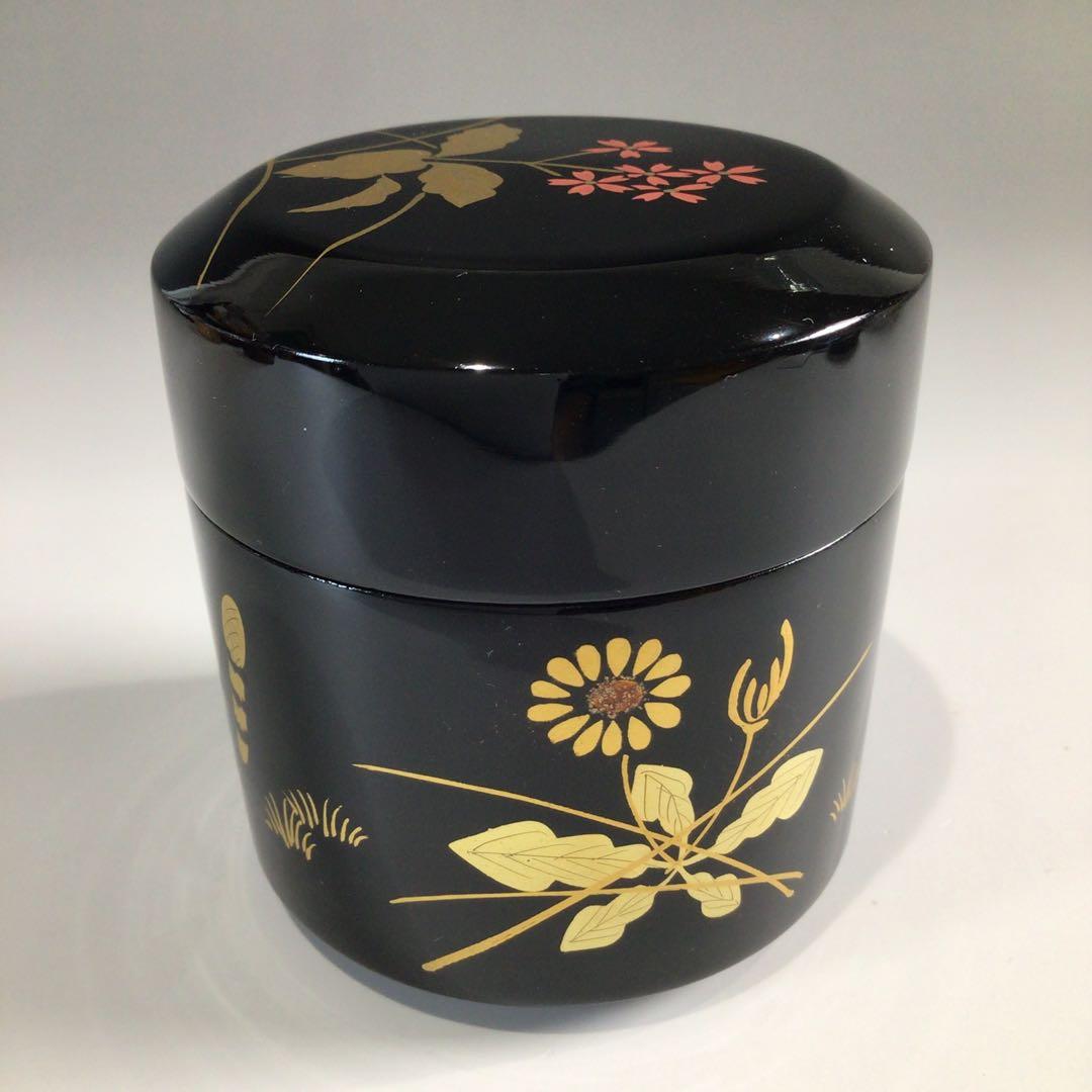 Ｐ７８０　棗　4点揃　『蒔絵師　中村湖彩作』『四季棗』　共箱　茶道具