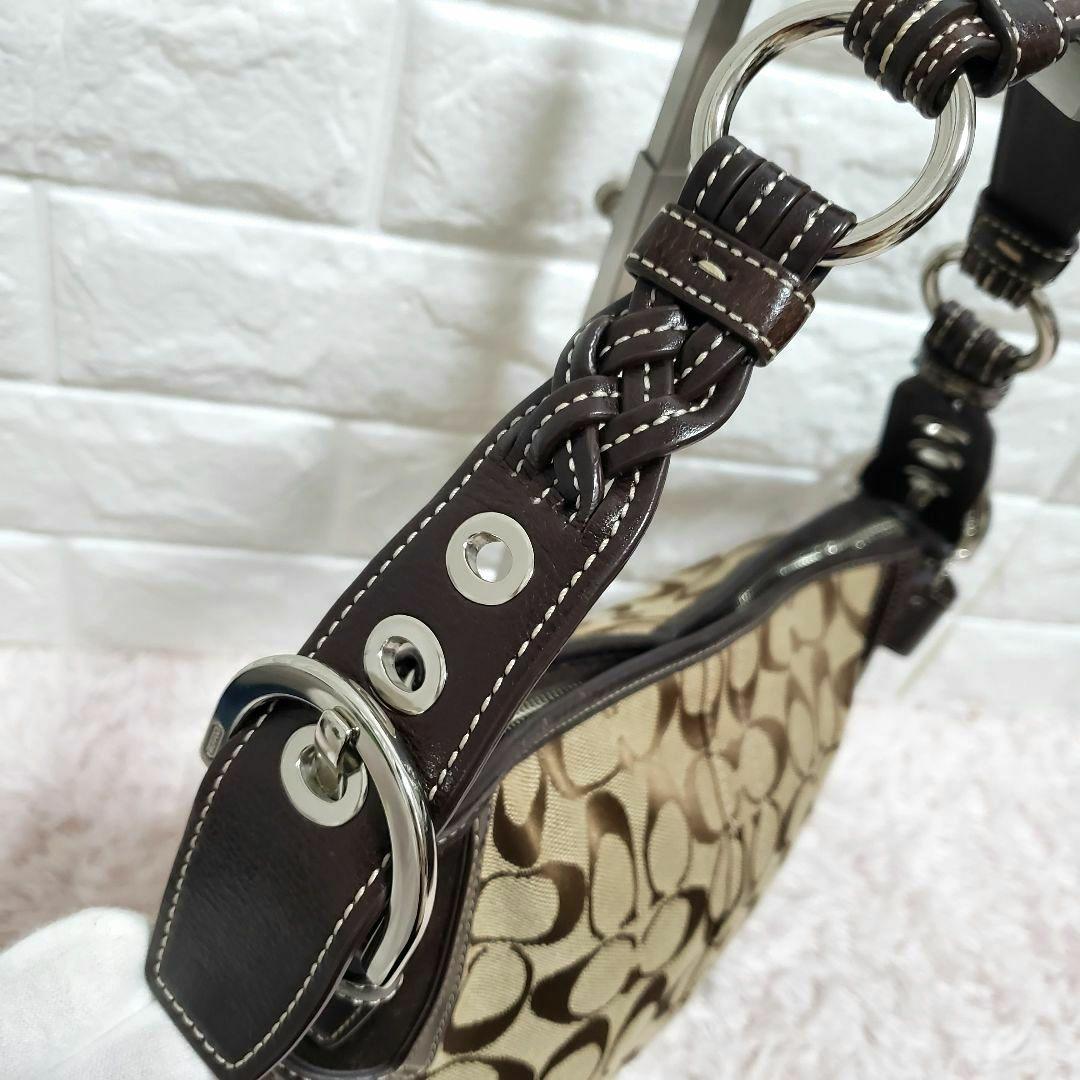COACH ホーボーシグネチャー 編み込みワンショルダーハンドバッグ 美品