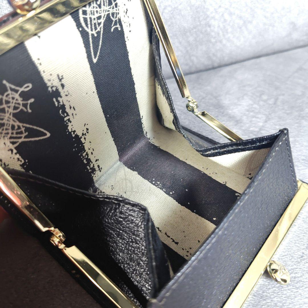 未使用級 ヴィヴィアン がま口 二つ折り財布 コンパクトウォレット オーブ 黒色