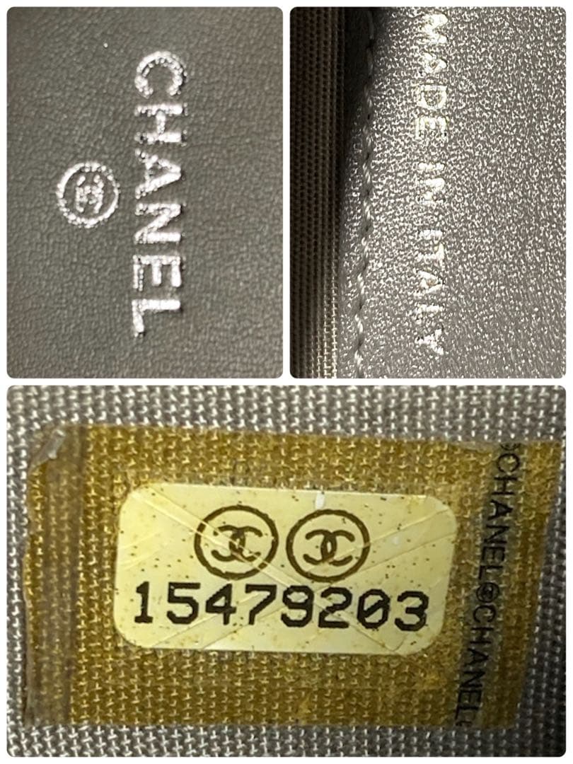 シャネル　キャビアスキン　レザー　ココマーク　セブルガ　二つ折り財布