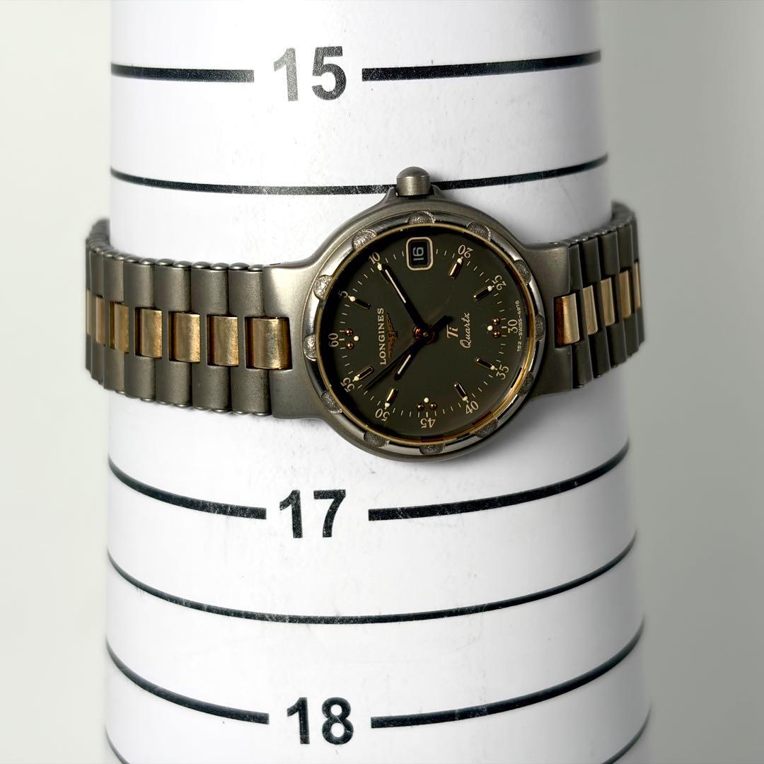 タンパクボーイ ロンジン コンクエスト コンビ 腕時計 デイト チタン