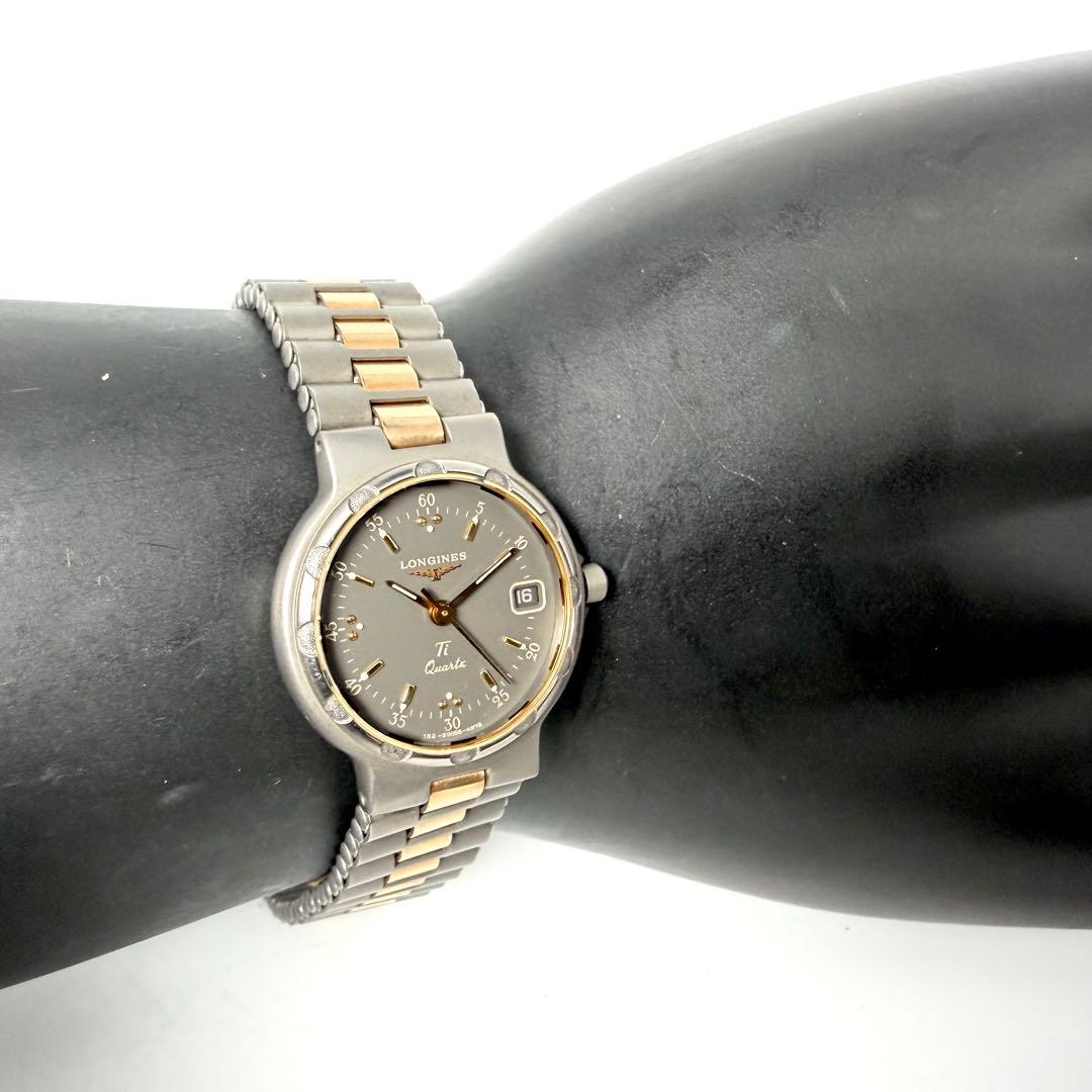 タンパクボーイ ロンジン コンクエスト コンビ 腕時計 デイト チタン