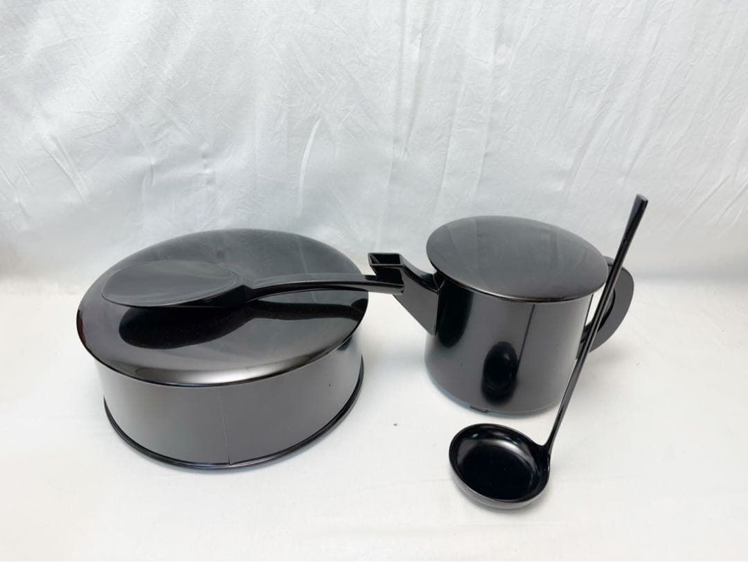 未使用 懐石道具 揃え 木製黒塗 五客揃 和食器 利休形 茶器揃 懐石料理 共箱