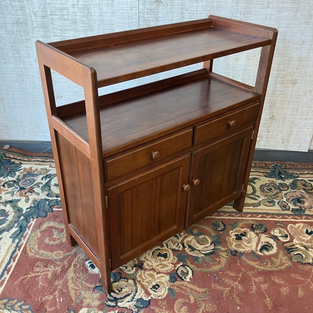 昭和レトロ カリモク 木製コールキャビネット 電話台 飾り棚 コンソールテーブル