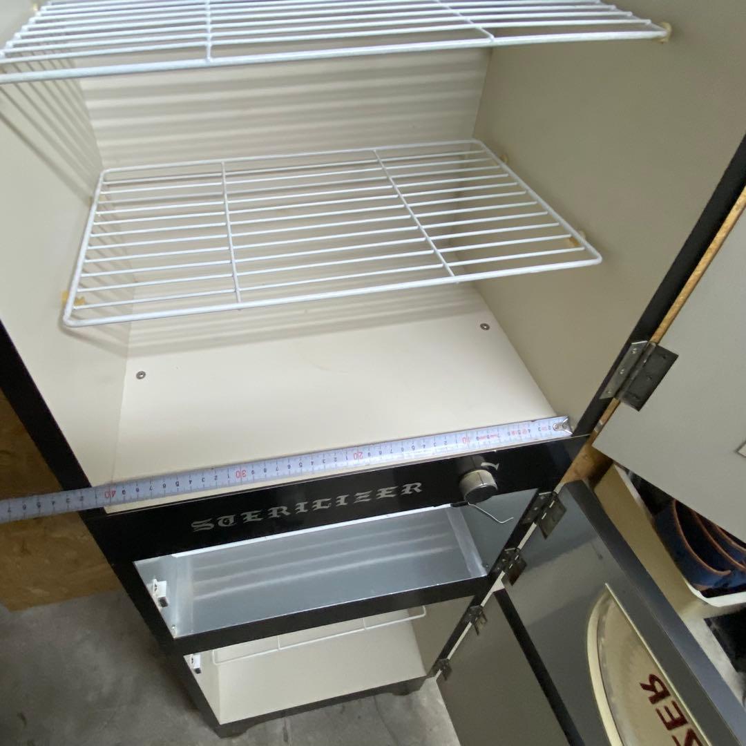 昭和レトロ　STERILIZER棚 ライト点灯　札幌白石区引き取り希望　現状品