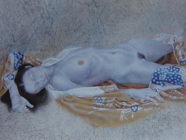 荻原季美子、【容】、希少な額装用画集より、新品額装付、状態良好