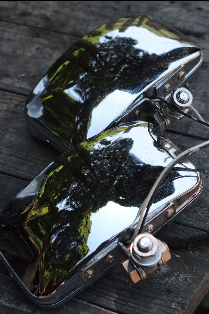 スクエア　ヘッドライト　2連　チョッパースタイル　カスタムバイク　単品でもOK