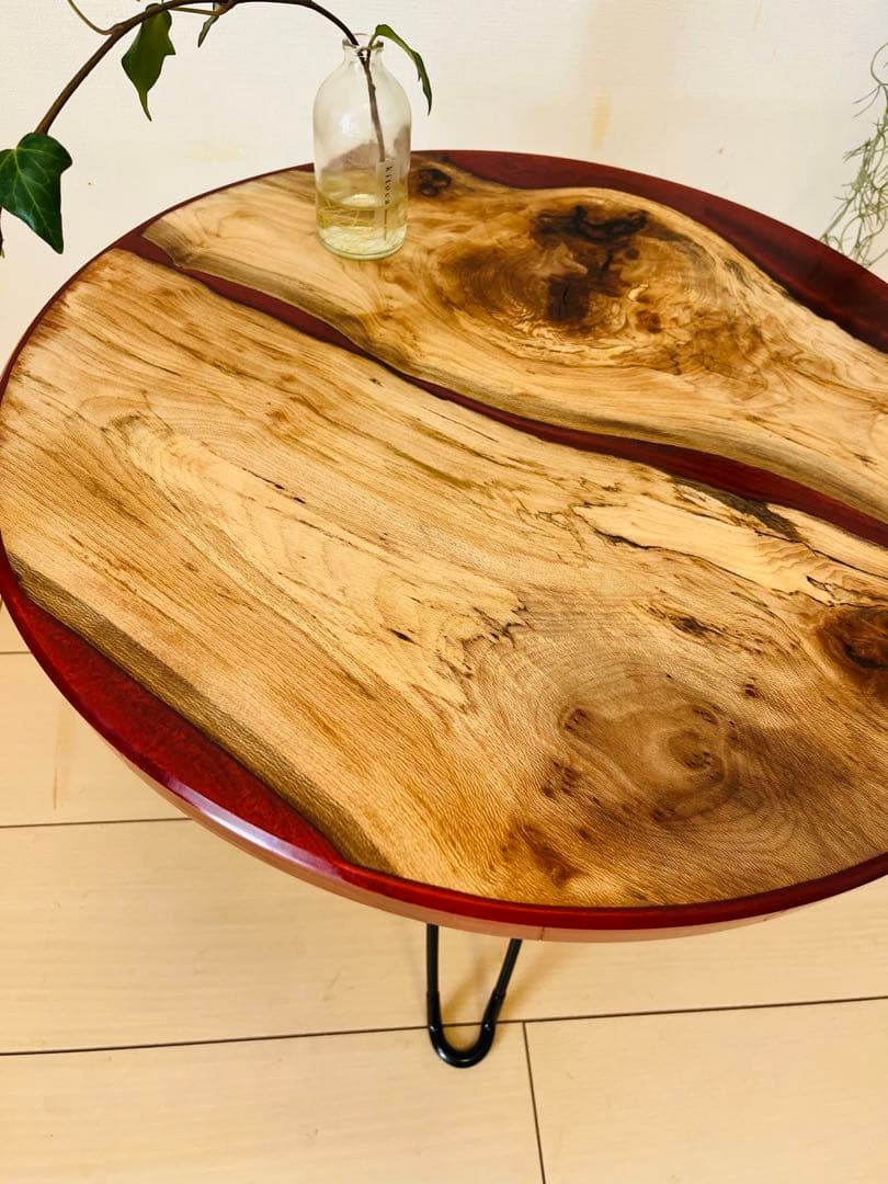 サイドテーブル　ローテーブル 折りたたみテーブル　レジンテーブル　エポキシ