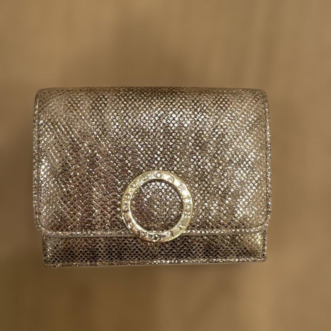 ディオール　3つ折り財布　ゴールド