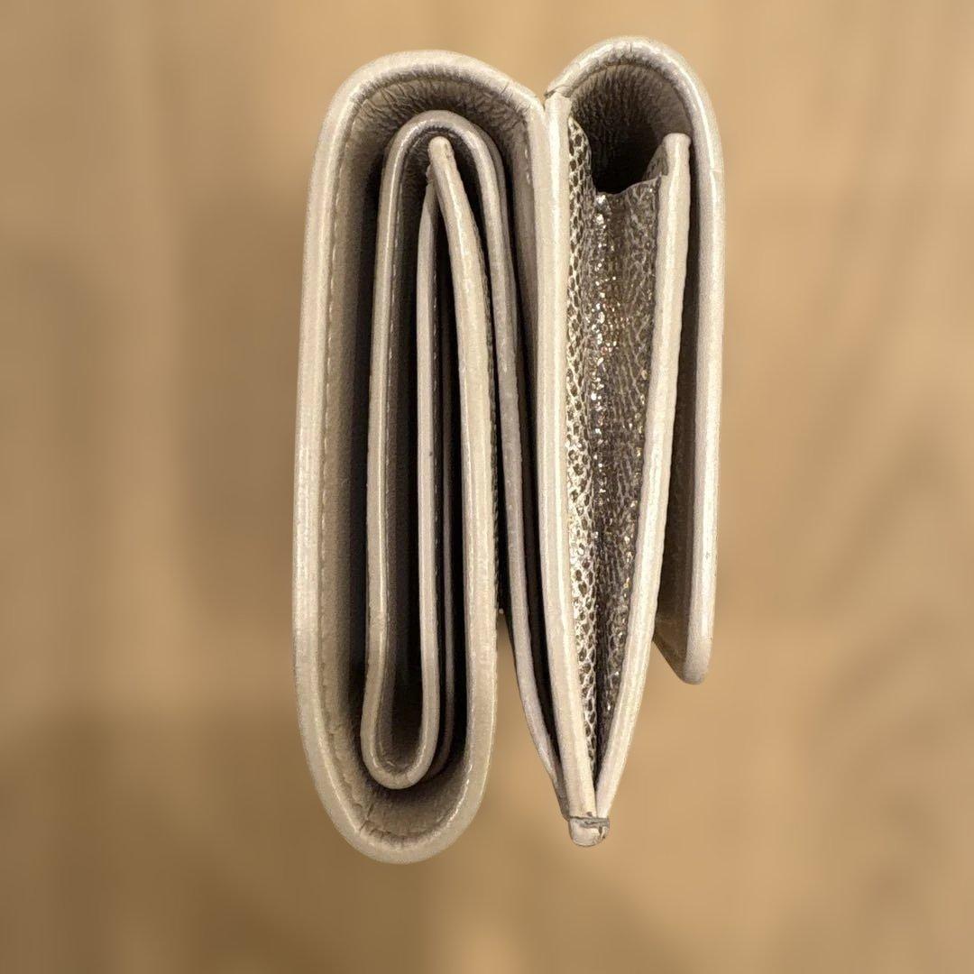 ディオール　3つ折り財布　ゴールド