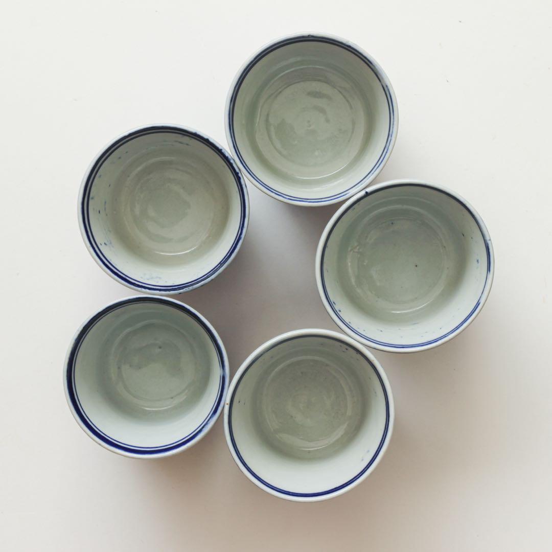 蕎麦猪口　微塵唐草　5客セット