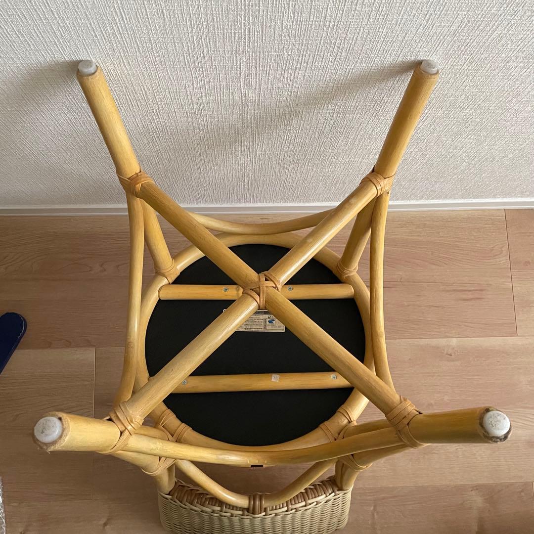 【美品】軽くて丈夫　ラタンチェア　　椅子　2脚セット