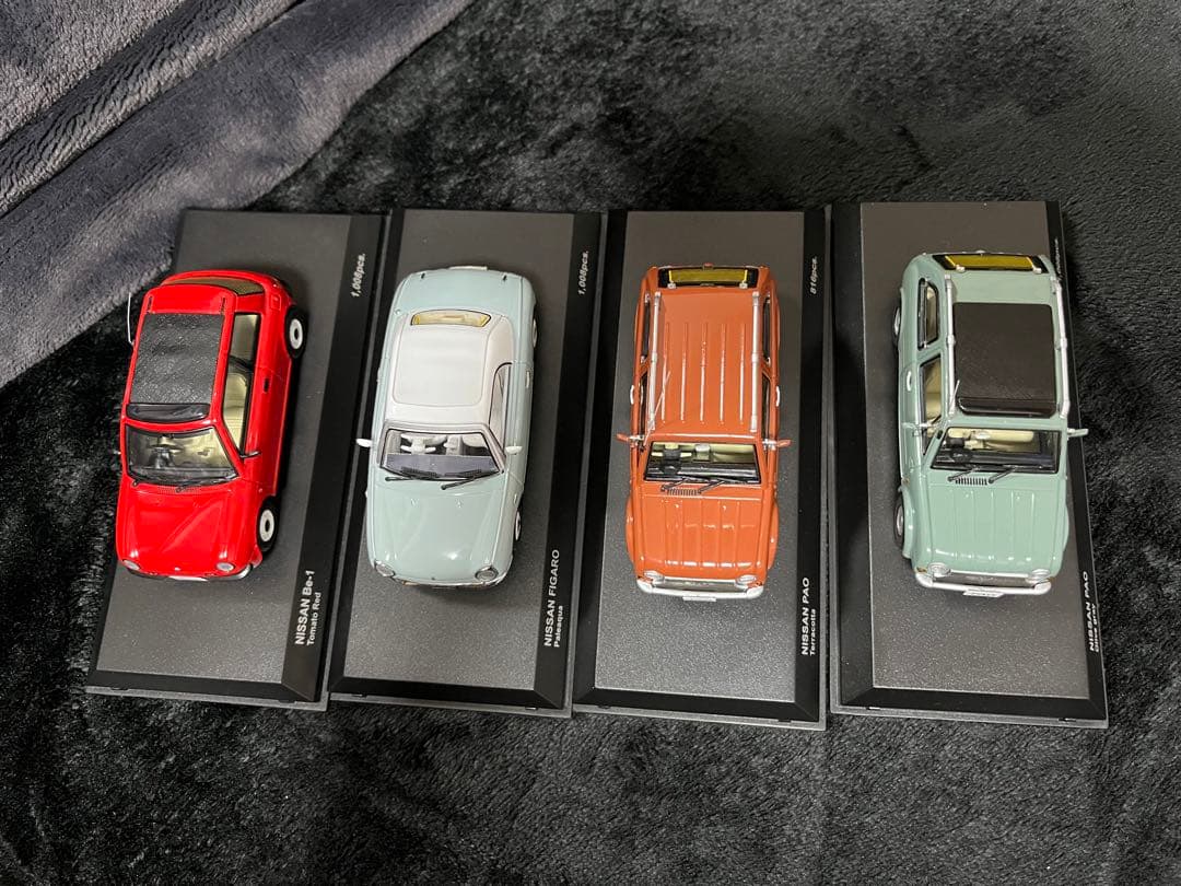 箱有　4台　京商　日産　PAO パオ　オリーブ　オレンジ　フィガロ　Be-1