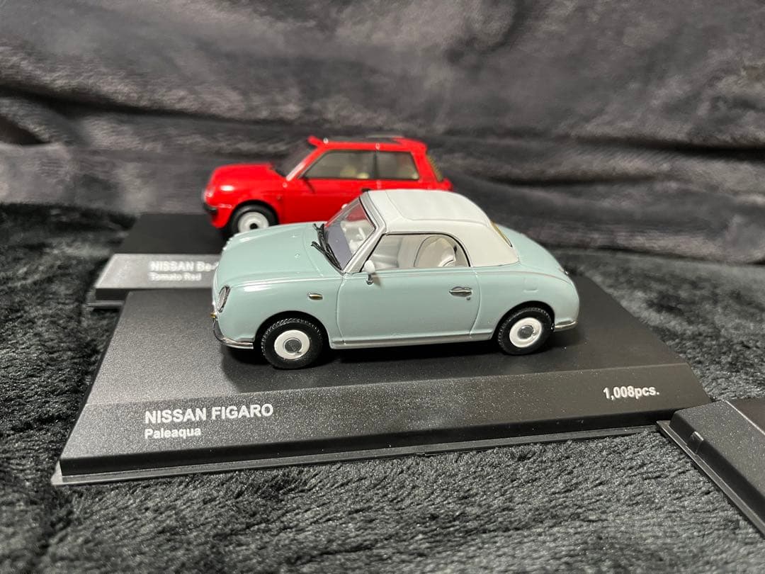 箱有　4台　京商　日産　PAO パオ　オリーブ　オレンジ　フィガロ　Be-1